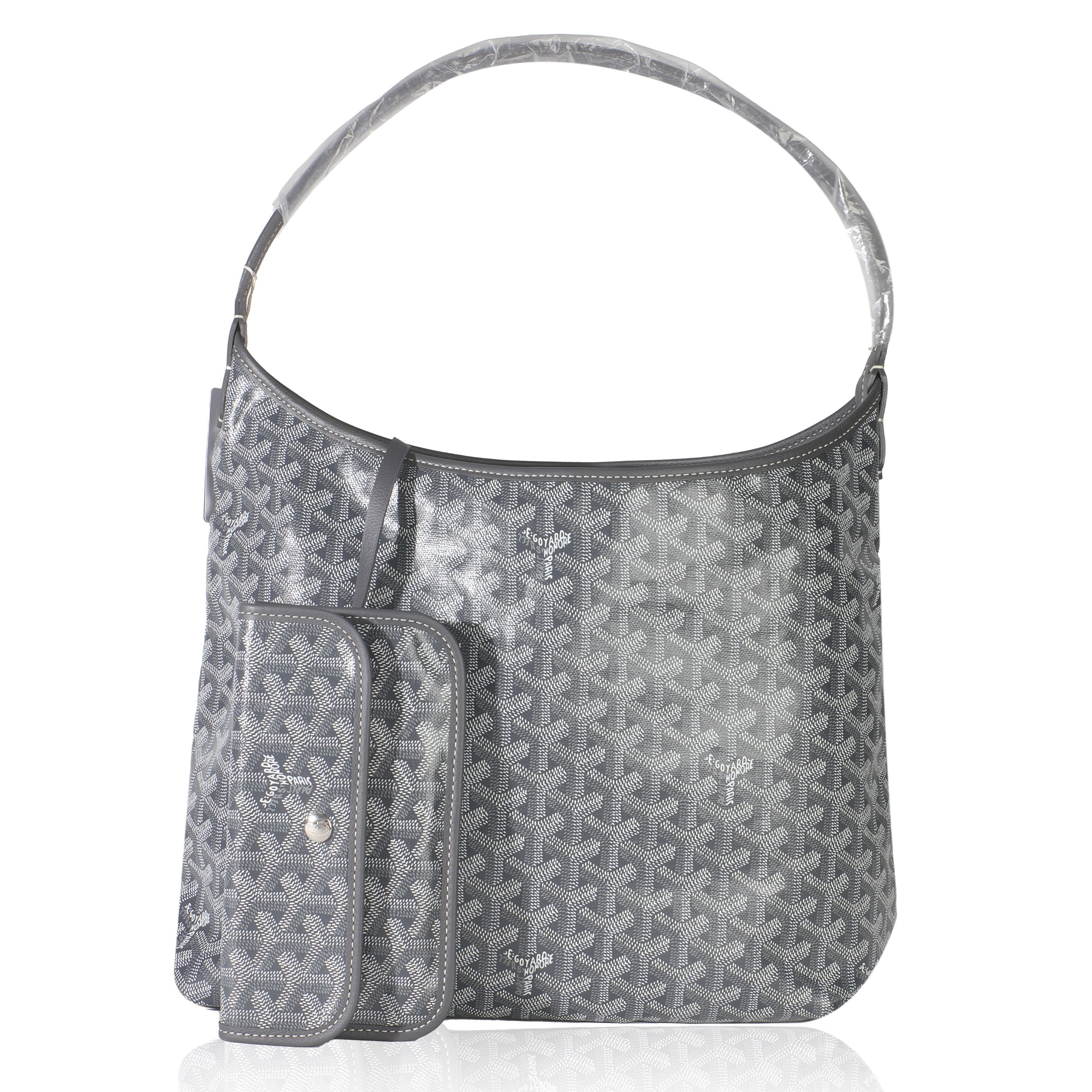Goyard Grey Goyardine Canvas Boheme Hobo