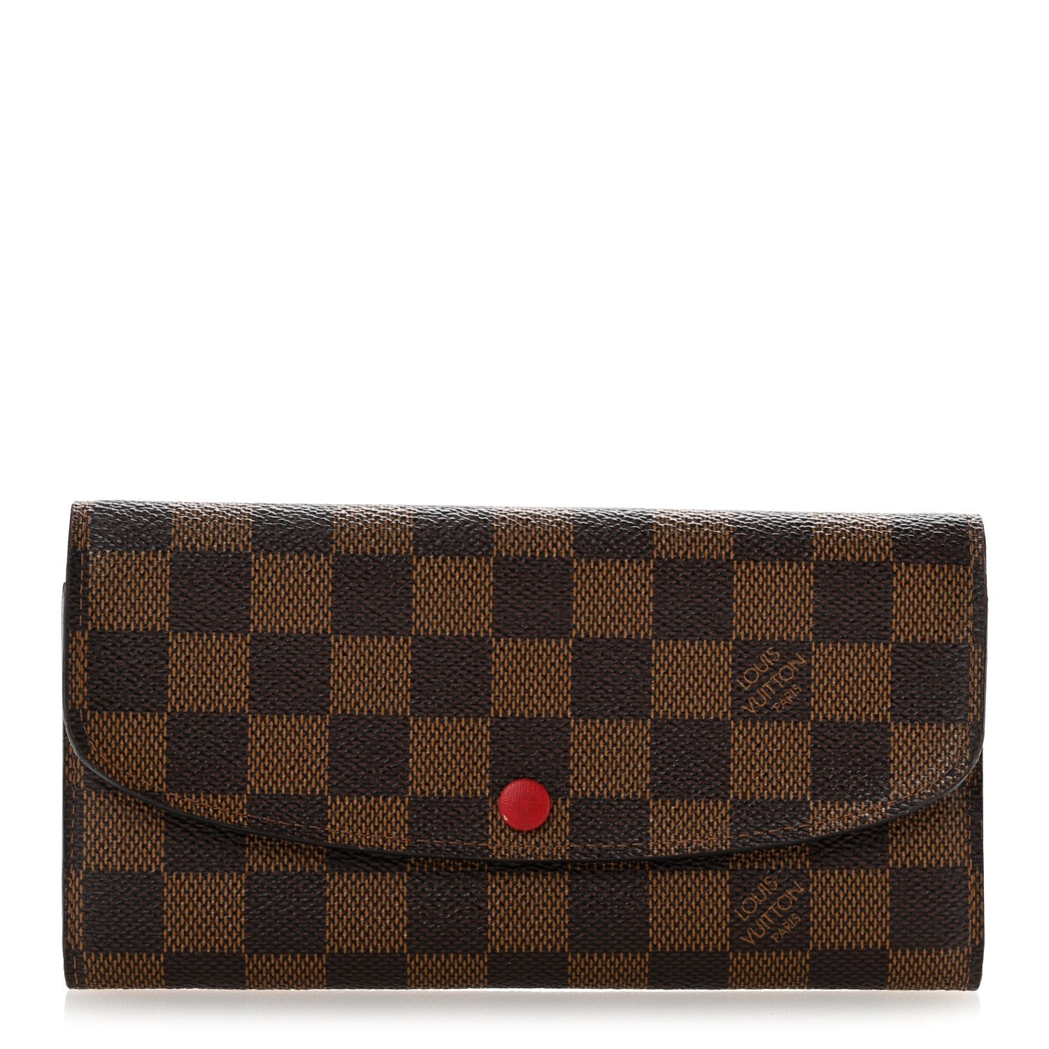 Louis Vuitton Damier Ebene Emilie Wallet Red