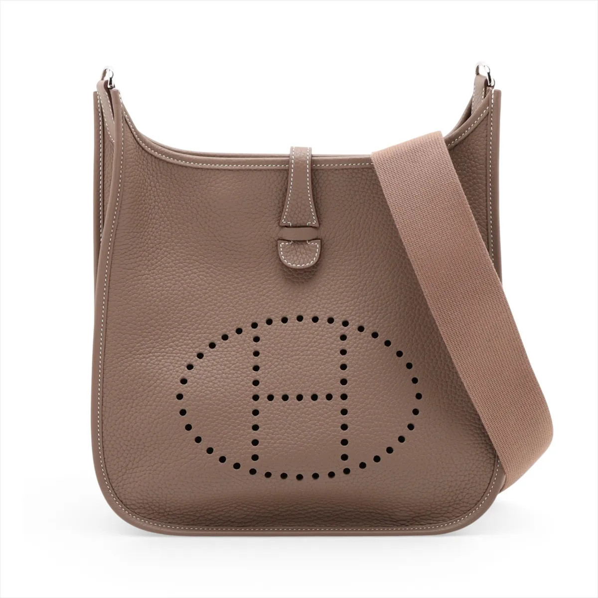 Hermès evelyn 3 29 PM Taurillon Clemence Etoupe Silver Metal Fittings