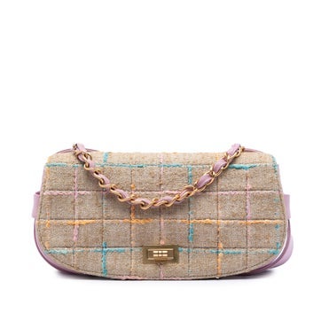 Chocolate Bar Tweed Mademoiselle Turnlock Flap