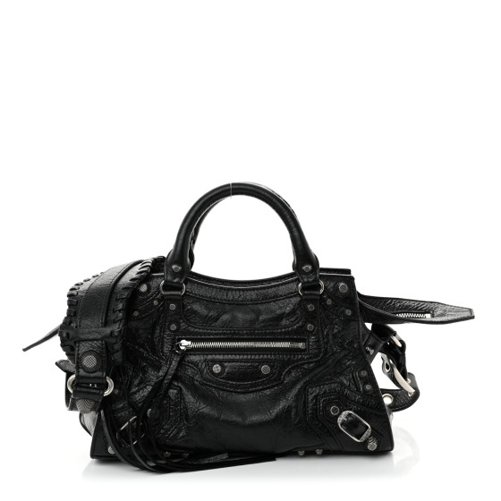 Balenciaga Agneau Arena Neo Cagole Handbag XS Black