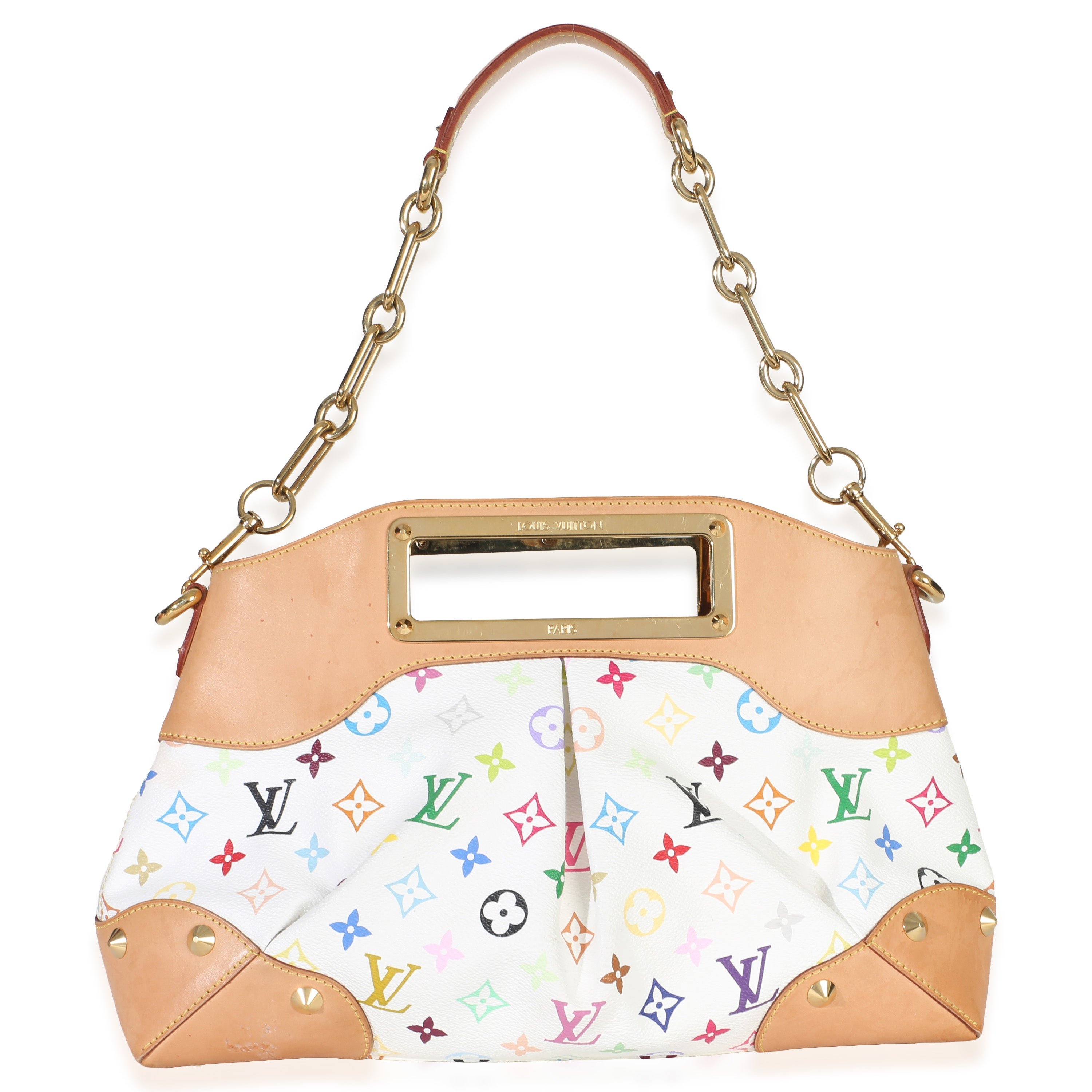 White Multicolor Monogram Canvas Judy MM