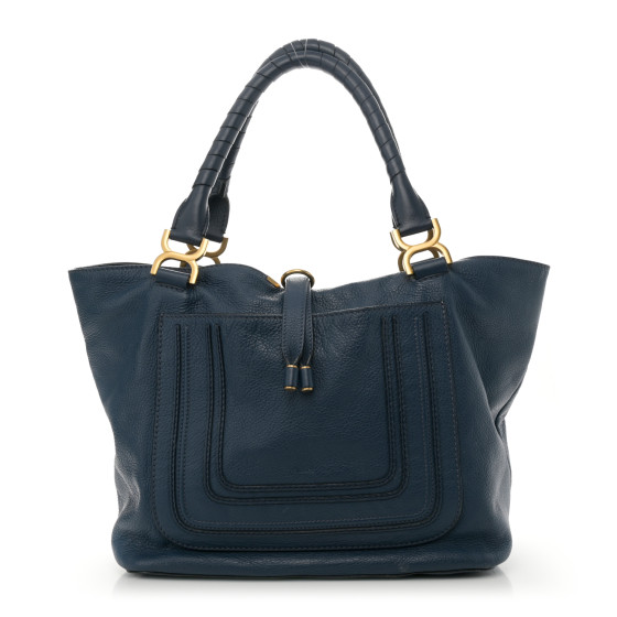 Chloe Calfskin Large New Marcie Tote Royal Navy