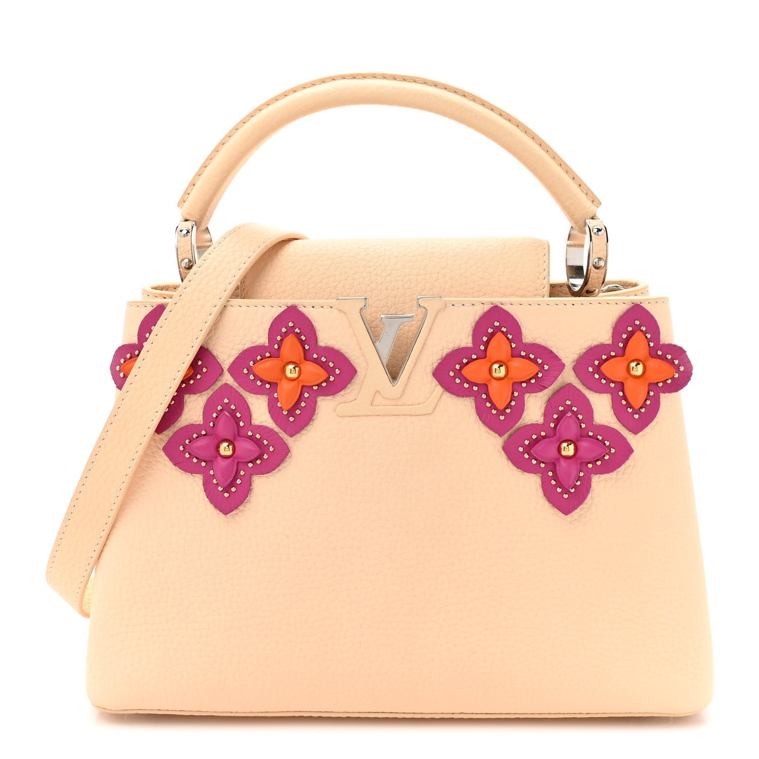 Louis Vuitton Taurillon Mechanical Flowers Capucines BB Dune
