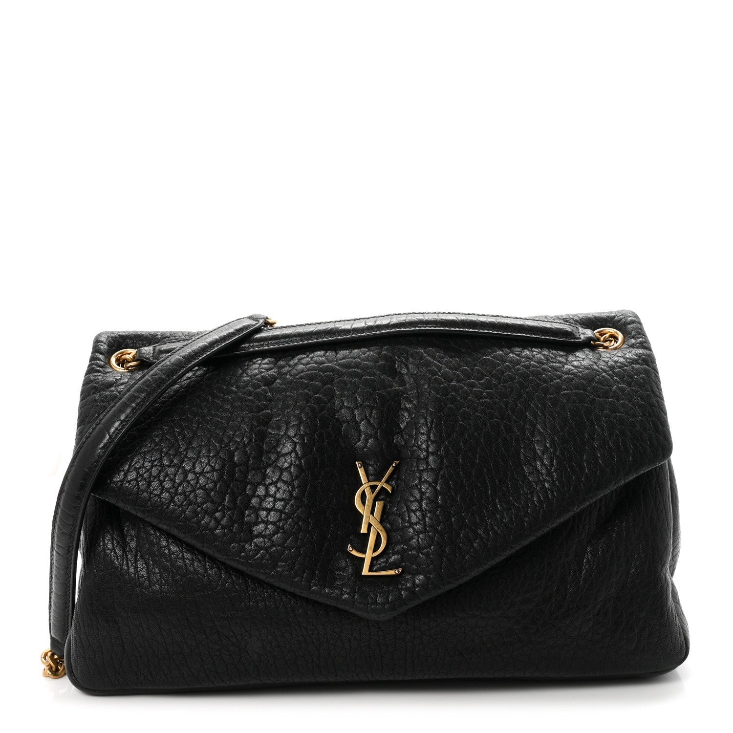 Saint Laurent Grained Lambskin Large Calypso Black