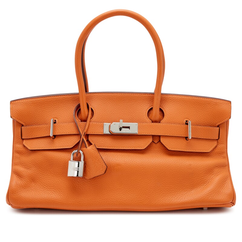 Orange Clemence JPG Shoulder Birkin 42 Palladium Hardware, 2005