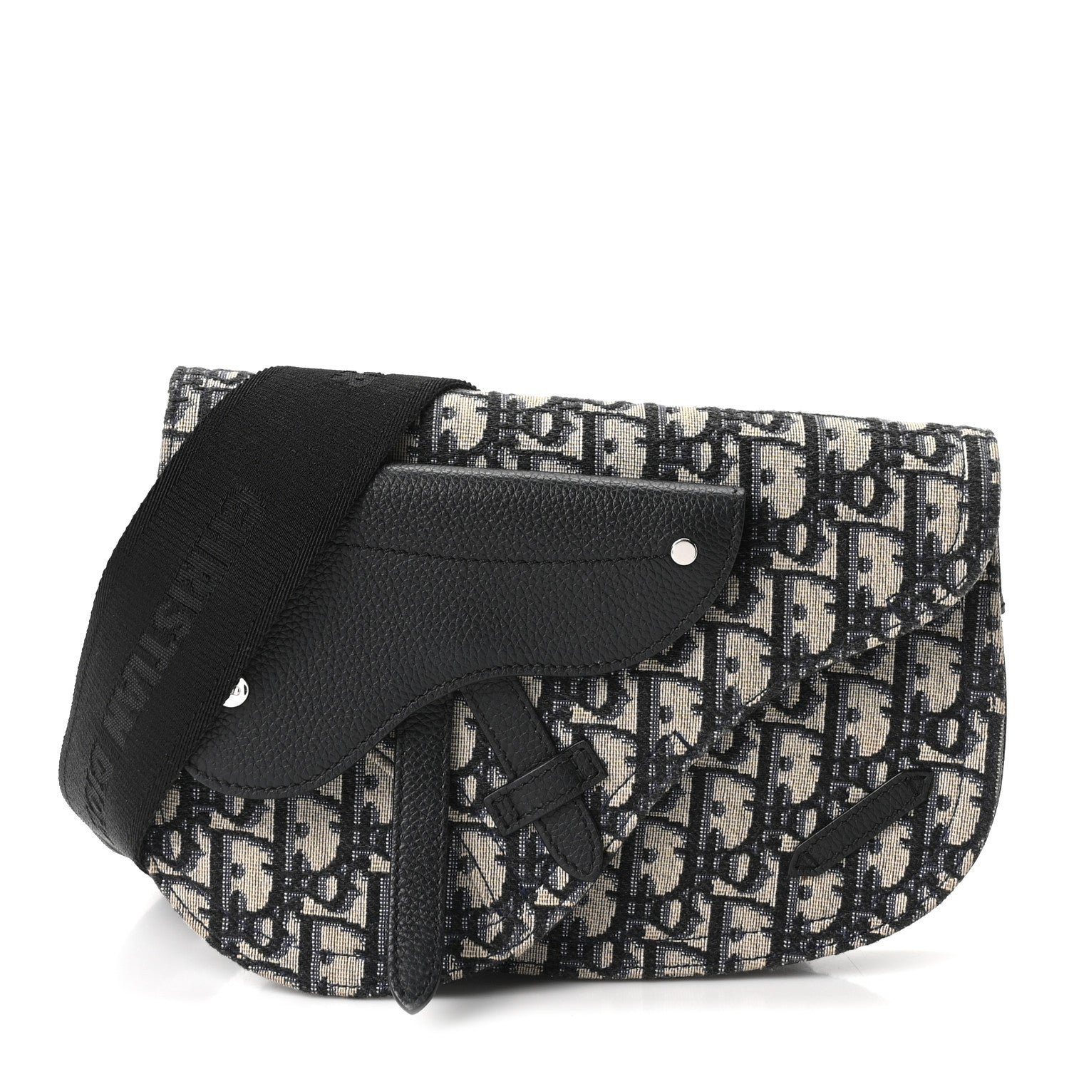 Christian Dior Oblique Saddle Messenger Pouch Beige Black