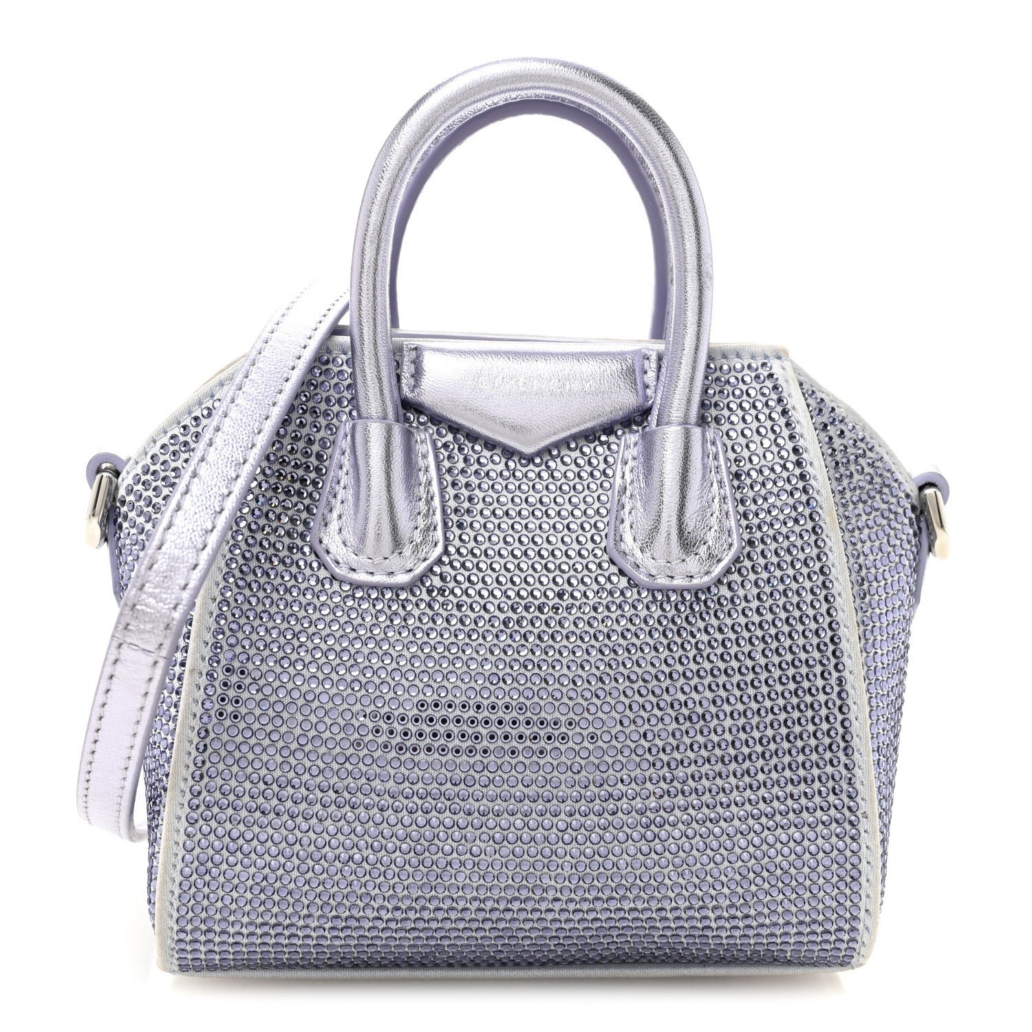 Givenchy Lambskin Satin Strass Micro Antigona Lavender
