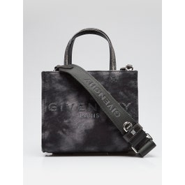 Givenchy Givenchy Dark Grey Distressed Canvas Mini G Shopping Tote Bag