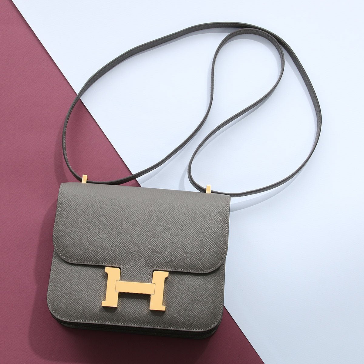 Hermes Hermès Gris Asphalt Epsom Constance Mirror 18