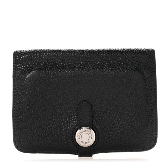 Hermes Togo Dogon Compact Wallet Black