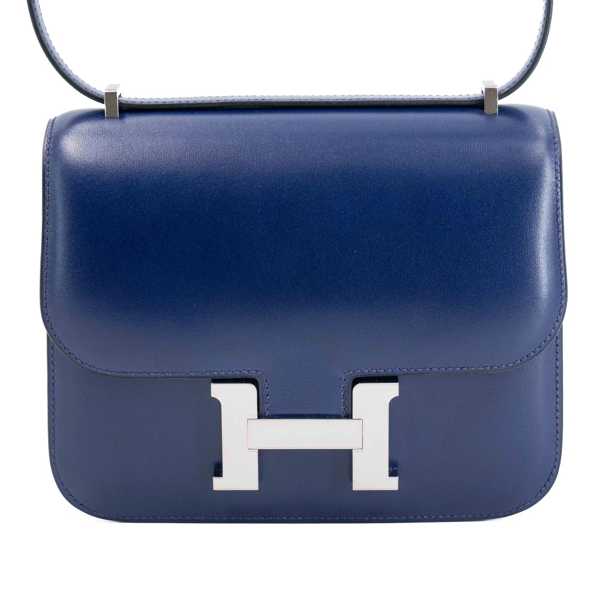 Excellent ( Rank SA ) HERMÈS Constance Mini Bleu Saphir (73) Box-calf Palladium hardware Z (2021)