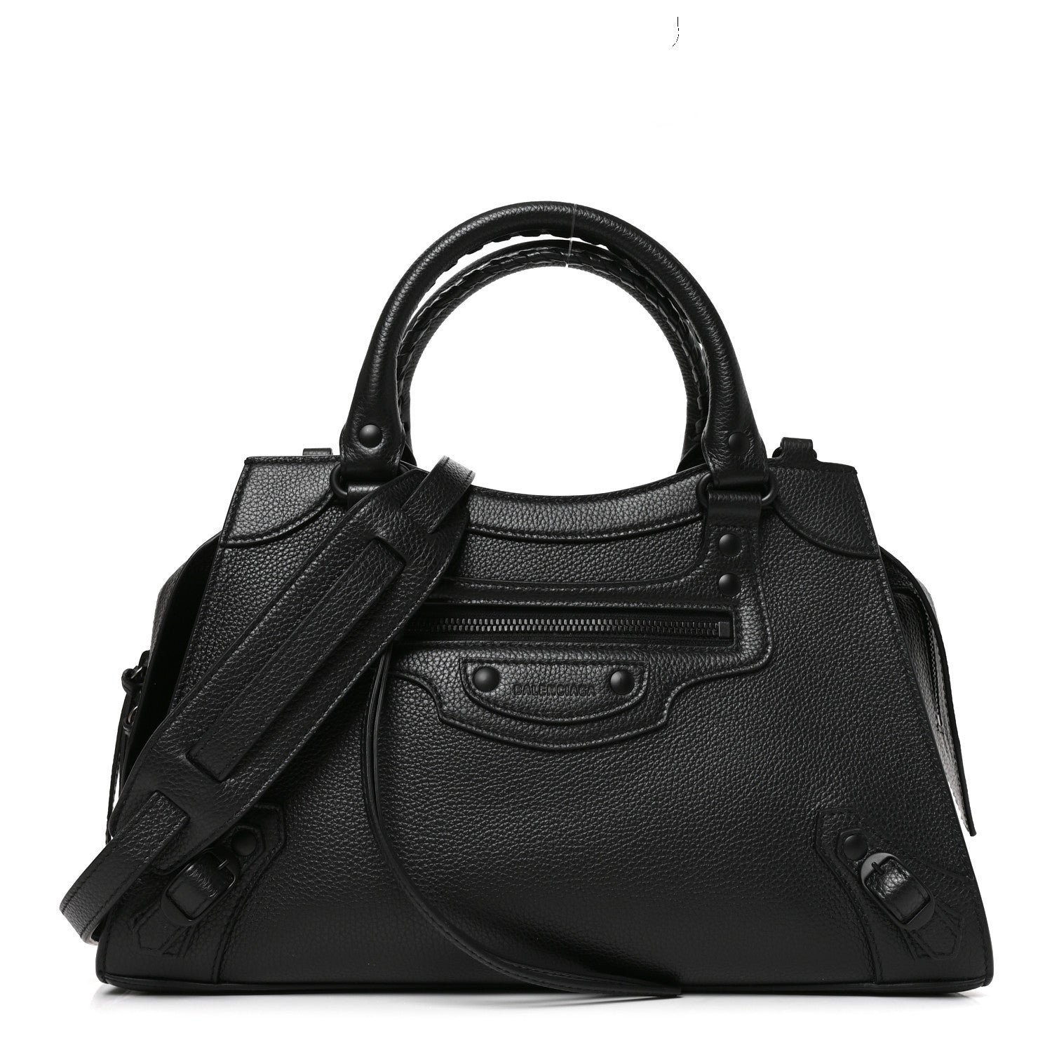 Balenciaga Grained Calfskin Neo Classic Black Hardware S City Black