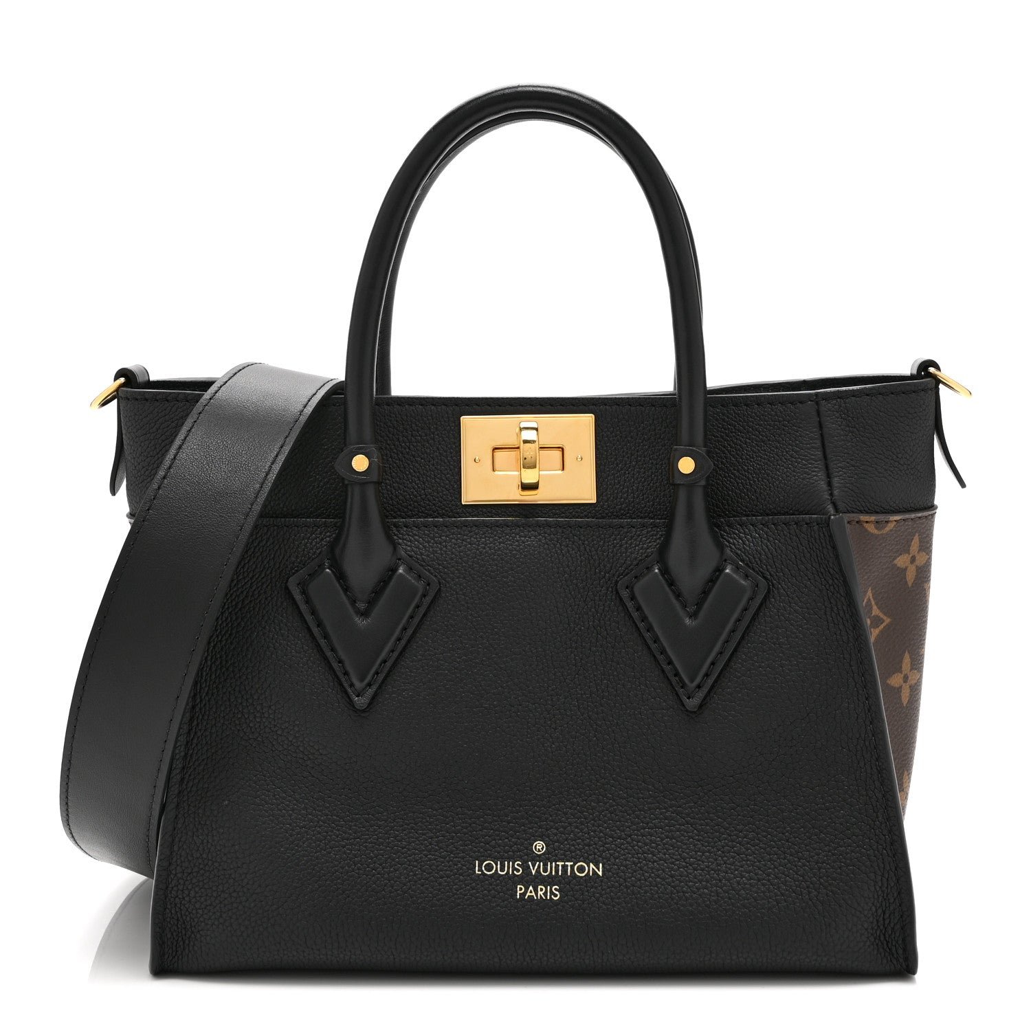 Louis Vuitton Calfskin Monogram On My Side PM Black