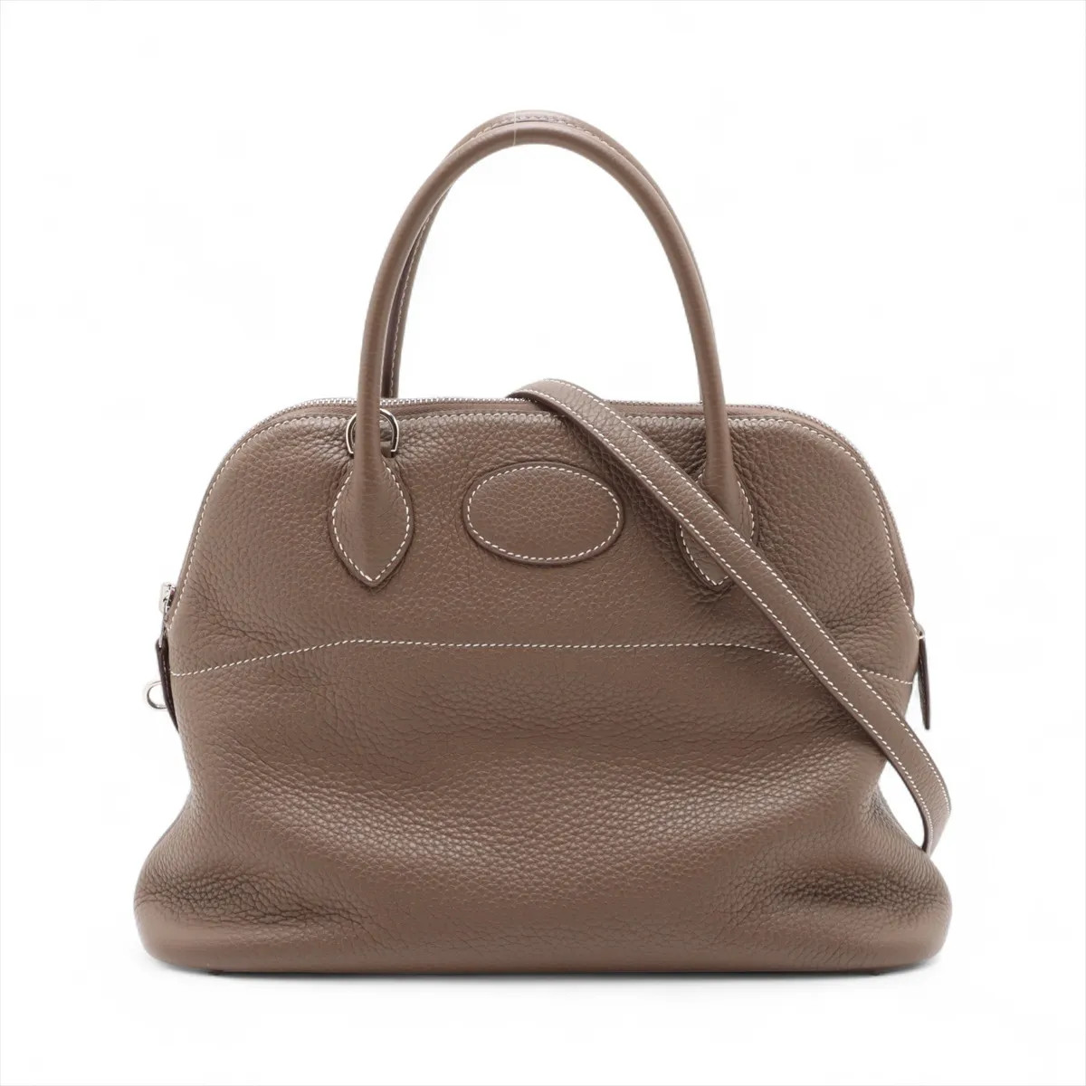 Hermès Bolide 31 Taurillon Clemence Etoupe Silver Metal Fittings