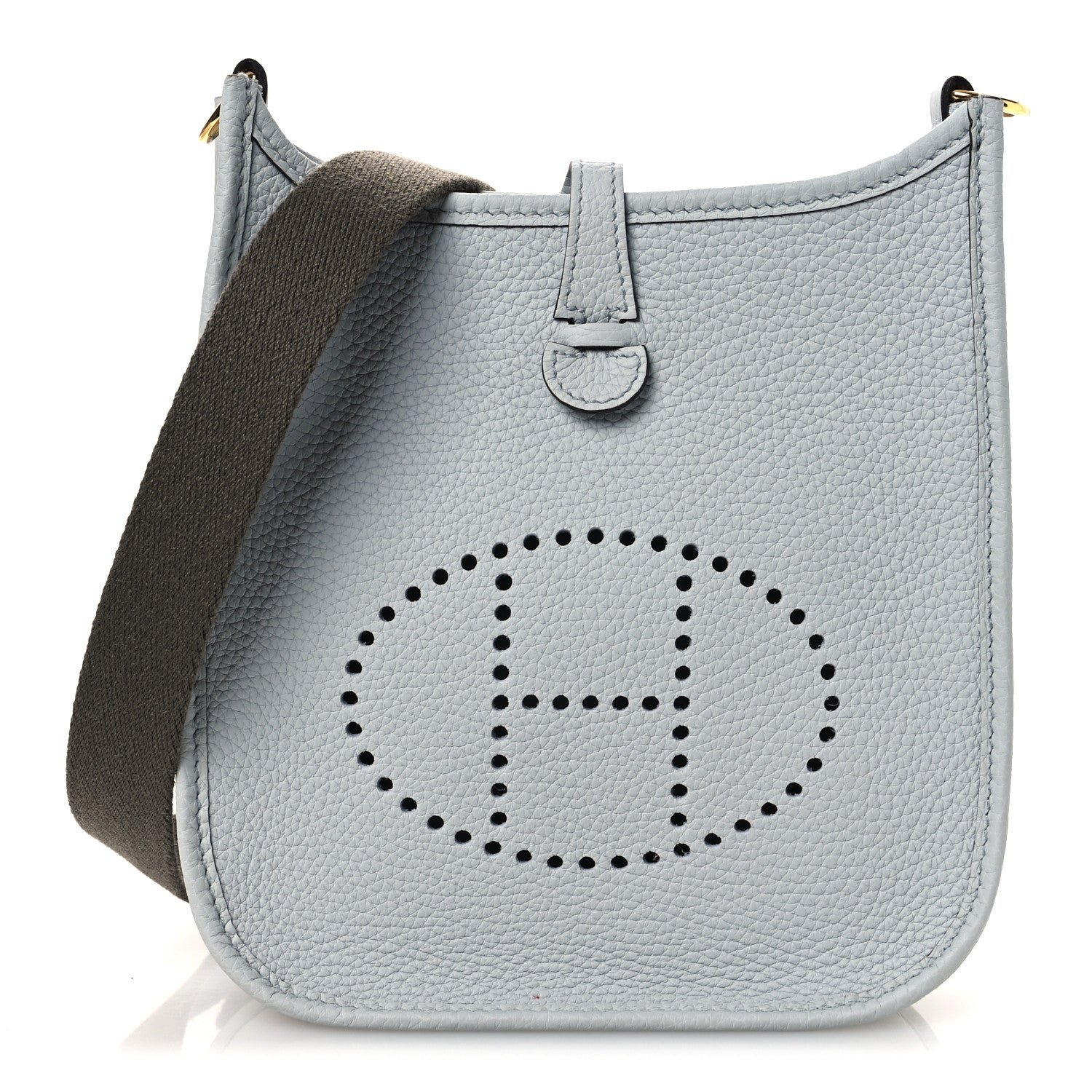 Hermes Taurillon Clemence Amazone Evelyne TPM Bleu Pale Etain