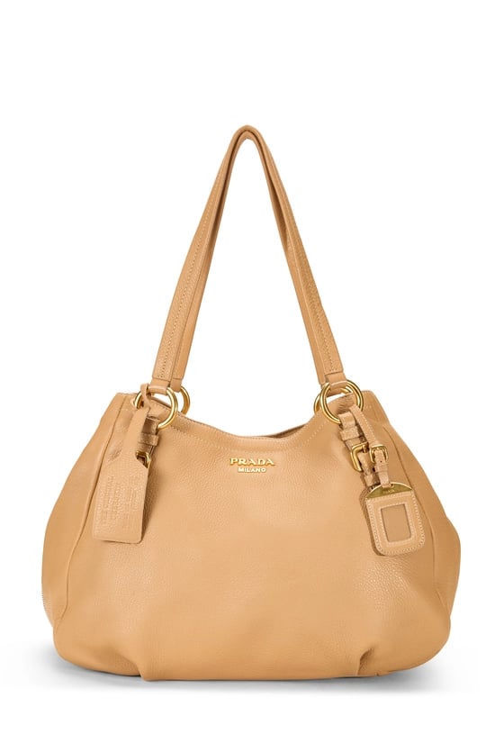 Beige Deerskin Side Zip Tote