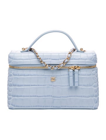 Crocodile Embossed Slim Vanity Case
