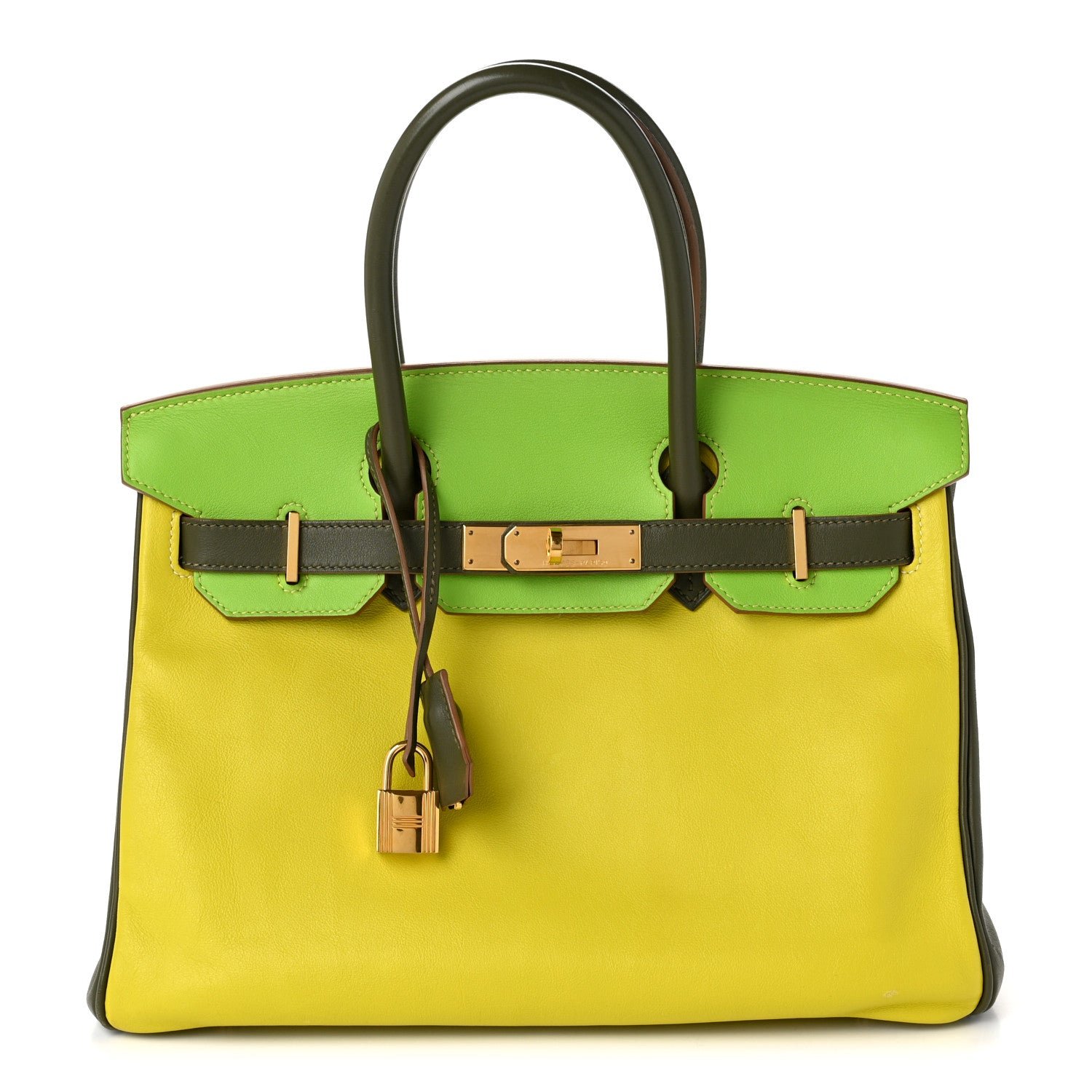 Hermes Swift Horseshoe Birkin 30 Lime Vert Olive Granny