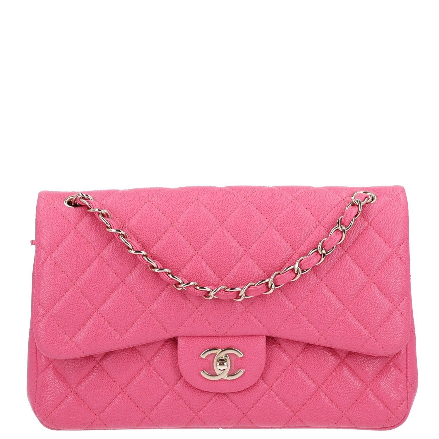 Chanel Caviar Quilted Jumbo Double Flap Pink