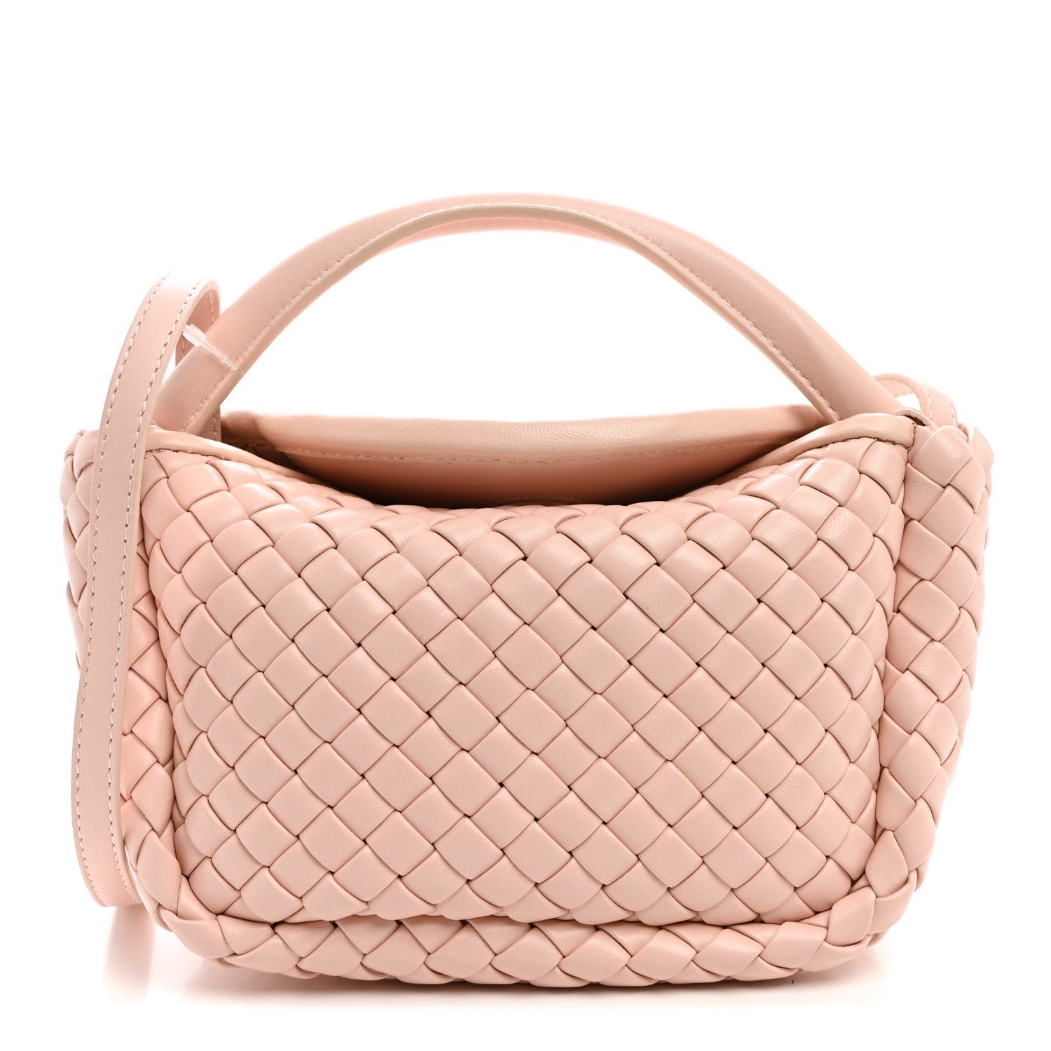 Bottega Veneta Nappa Intrecciato Small Cobble Top Handle Bag Cameo