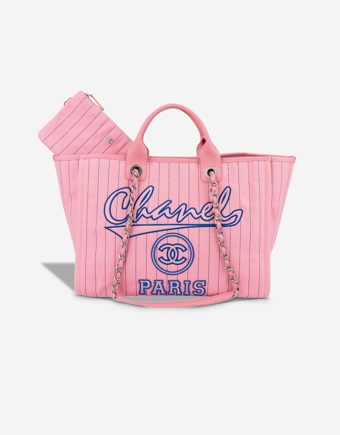 
		Deauville Pinstripe Baseball Medium Canvas Pink / Blue    