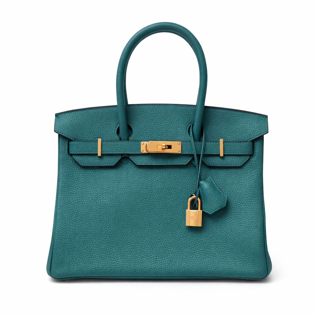 Hermes Hermes Birkin 30, Malachite Togo Leather, Gold Hardware, Stamp A, Preowned in Dustbag MA001