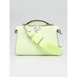 Fendi Fendi x Marc Jacobs Neon Yellow Embossed Leather Small Peekaboo Iseeu XCross Satchel Bag 7VA582