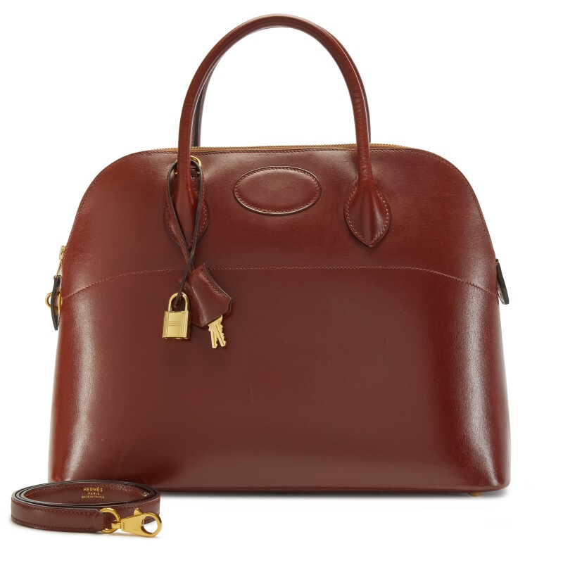 Vintage Noisette Box Calf Bolide 35 Gold Hardware, 1995