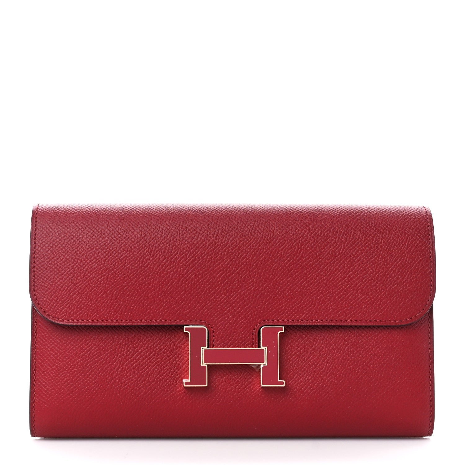 Hermes Epsom Constance Long Wallet Rouge Grenat