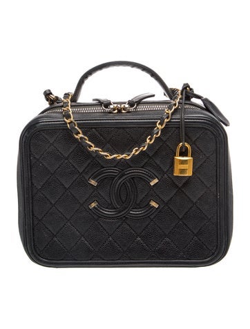 Quilted Caviar Large Filigree Vanity Case
