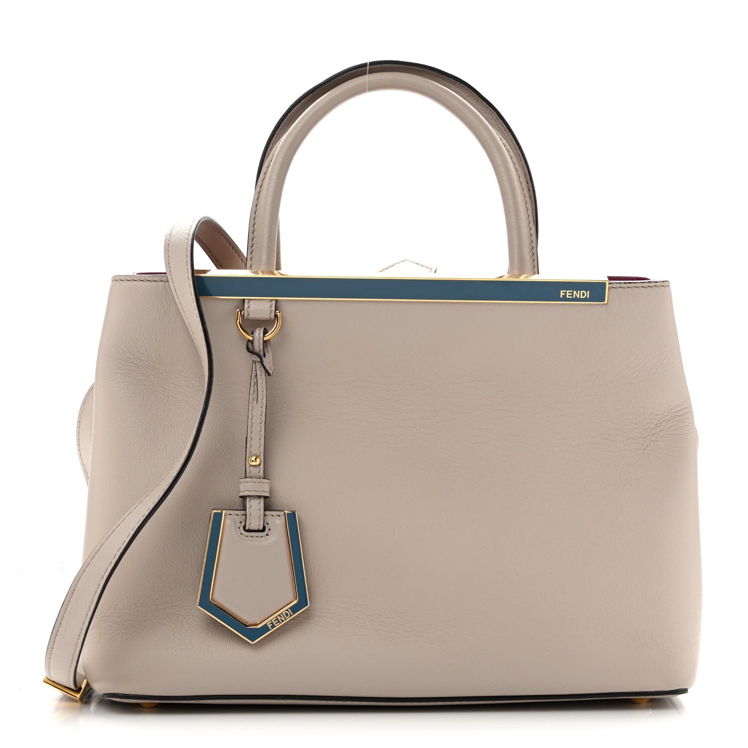 Fendi Fendi Vitello Dolce Century Petite 2Jours Tote  Grigio Polvere Ciclamino