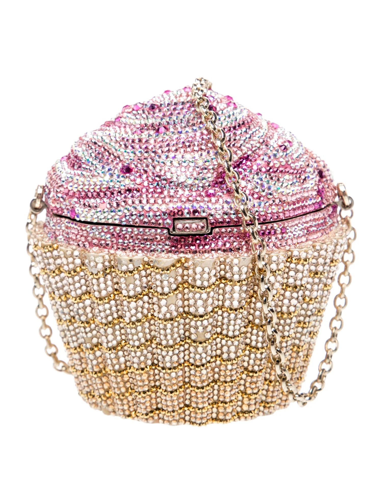 Judith Leiber Crystal Strawberry Cupcake Clutch Extra Mini
