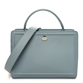 Loro Piana Grained Calfskin Cluisee Petite Top Handle Bag Sky Blue