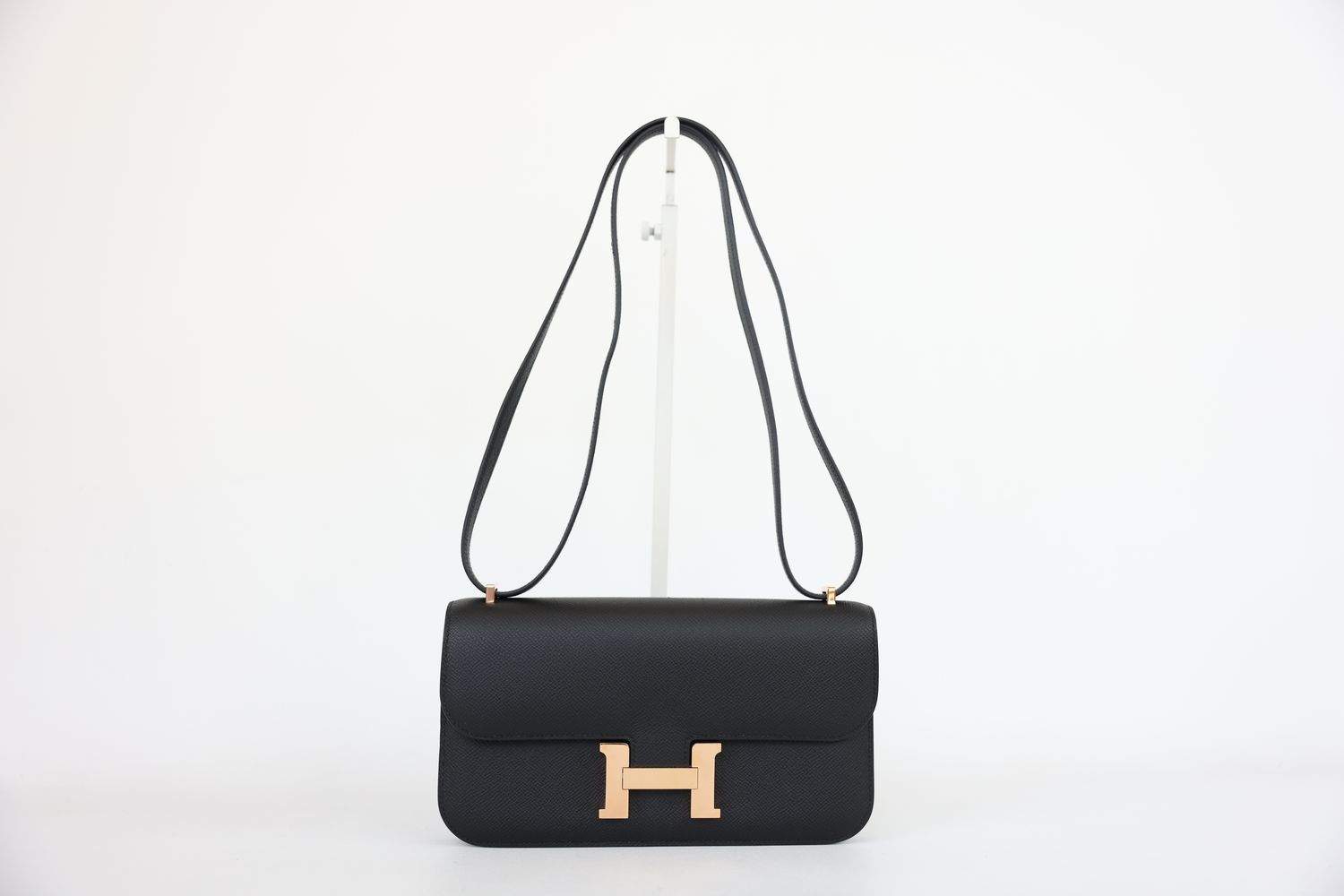 Hermes Constance Elan Bag, Black Epsom Leather and Gold Hardware, K 2025 Stamp, Preowned in Box WA001