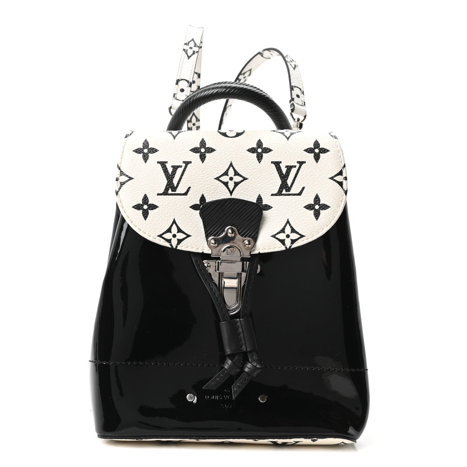 Louis Vuitton Patent Monogram Hot Springs Backpack Black White