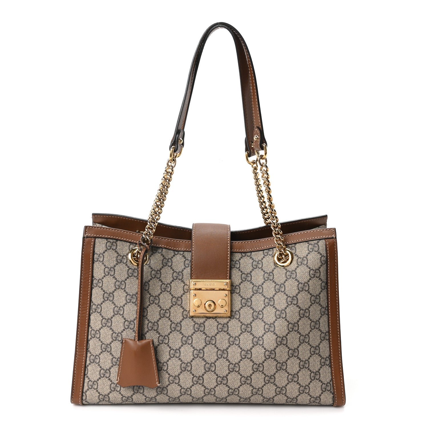 Gucci GG Supreme Monogram Medium Padlock Tote Beige Cuir