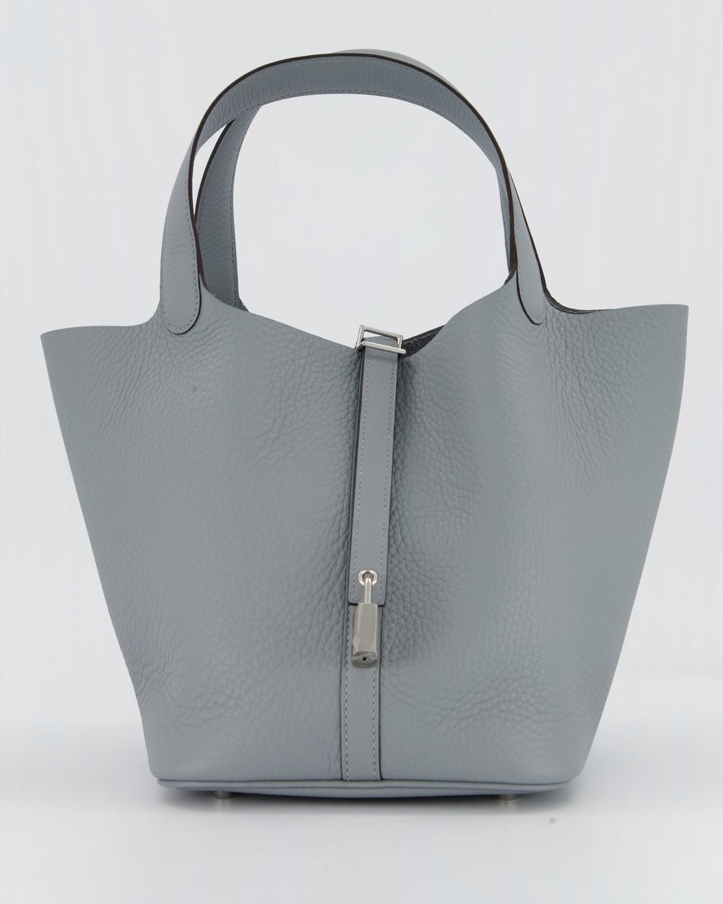 Hermès Picotin Lock 22 Bag in Gris Pantin Clemence Leather with Palladium Hardware