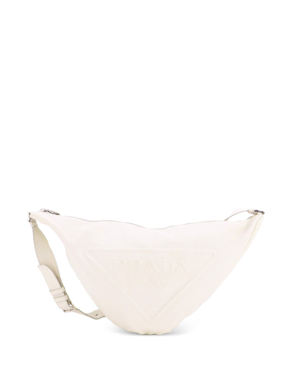Triangle Logo Zip Messenger Leather Large crossbody bag