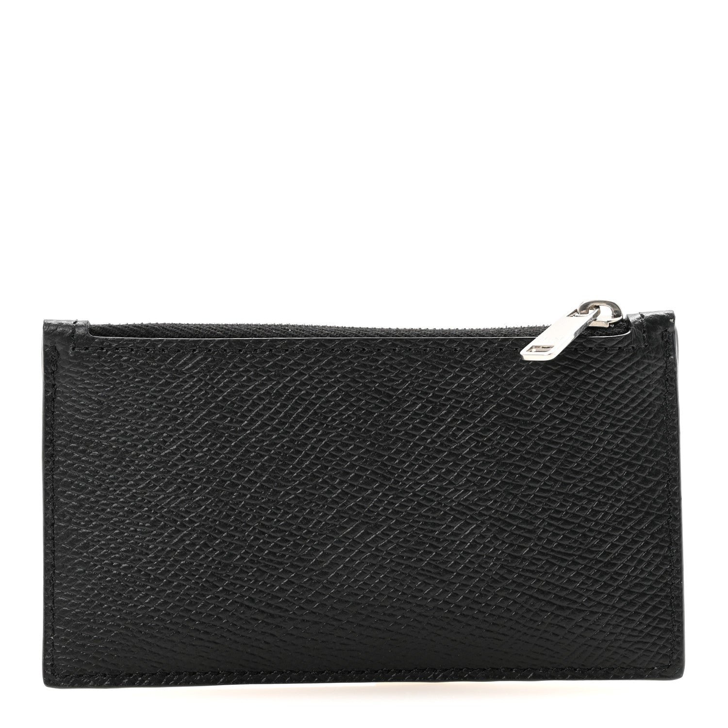 Celine Celine Grained Calfskin Zipped Card Holder Black