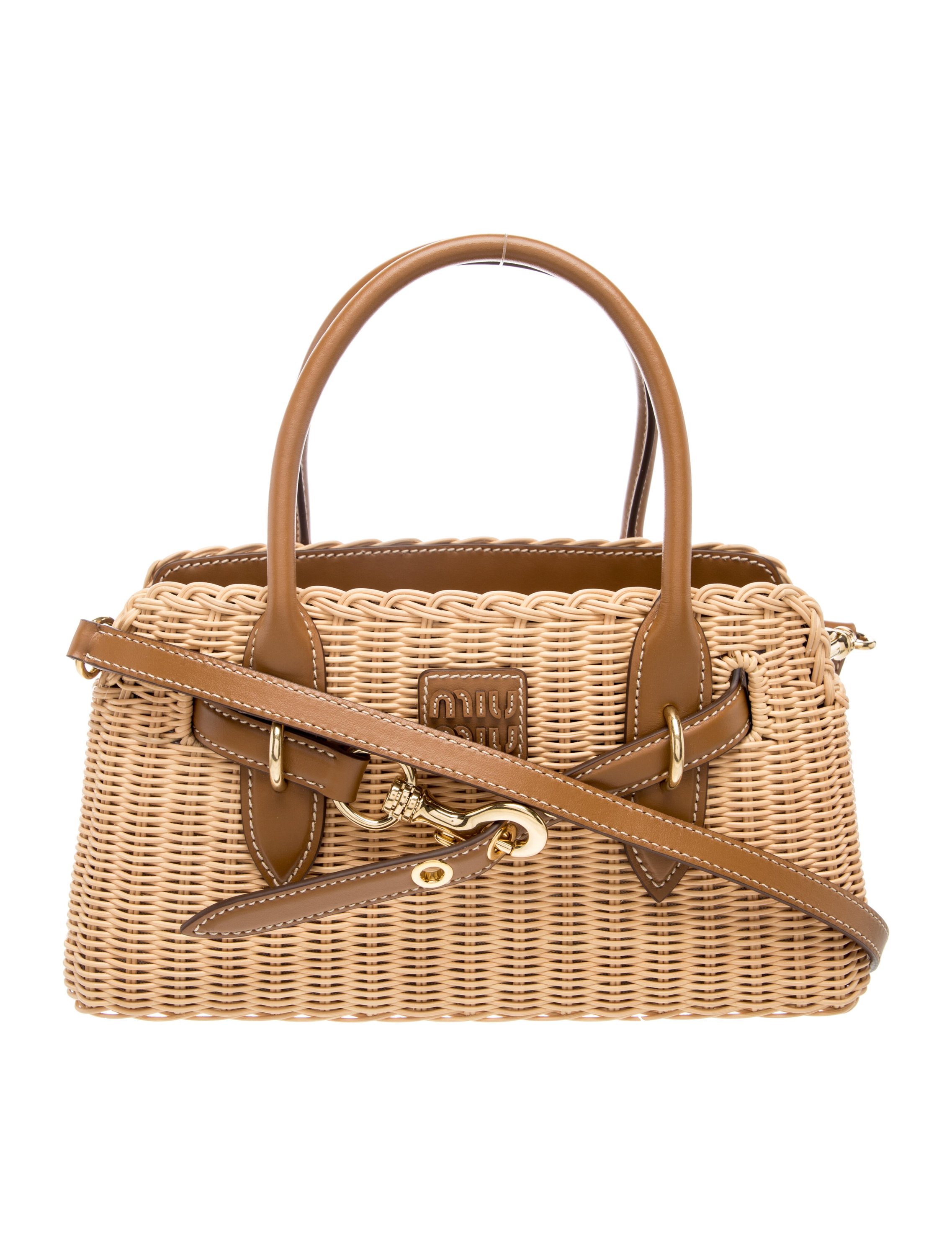 Raffia Wicker Top Handle Bag Small
