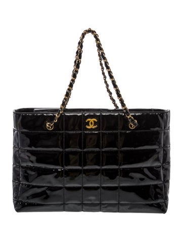 Large Patent Square Quilt Tote