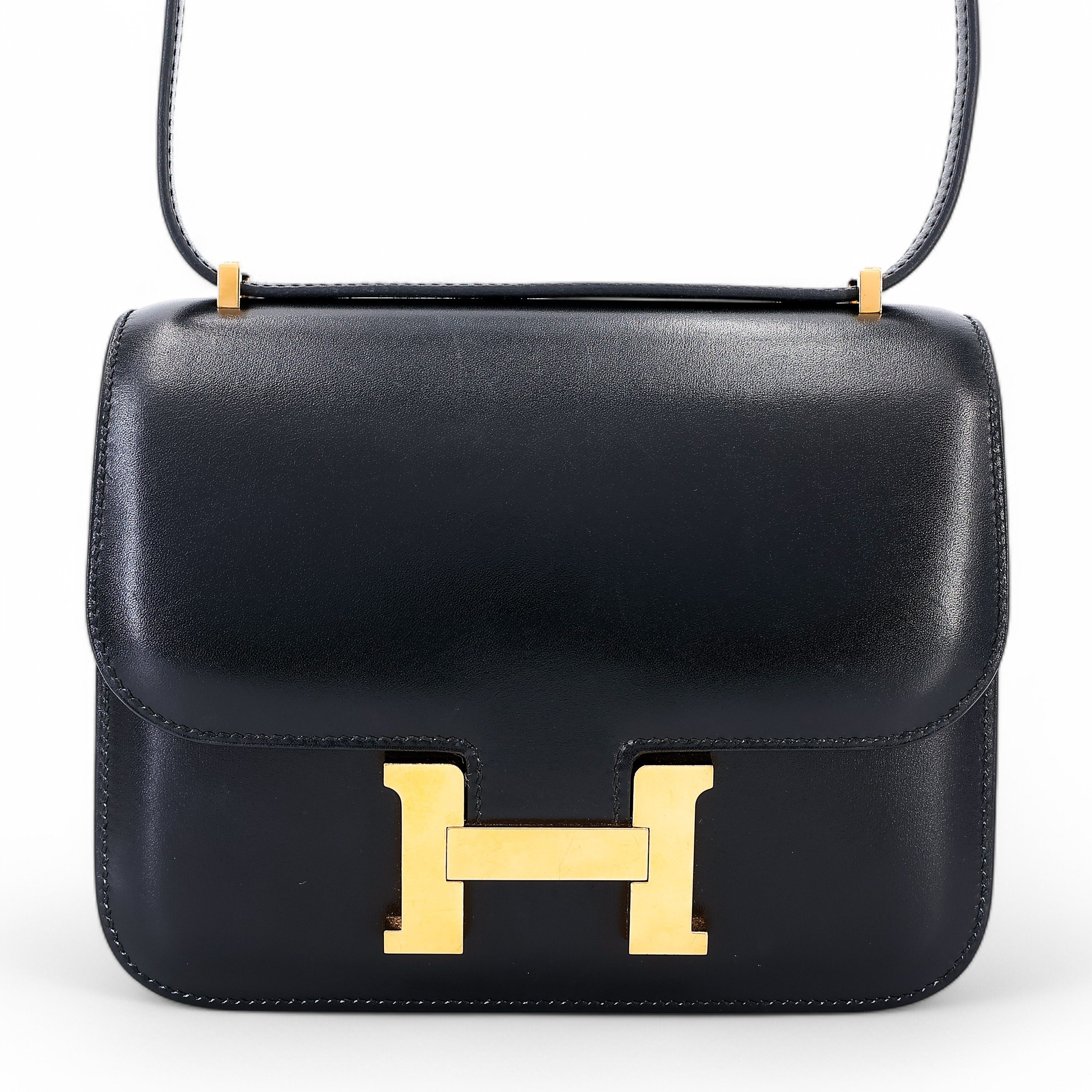Hermes Very Good ( Rank A) HERMÈS Constance Mini Black (89) Box-calf Gold hardware Y (2020)
