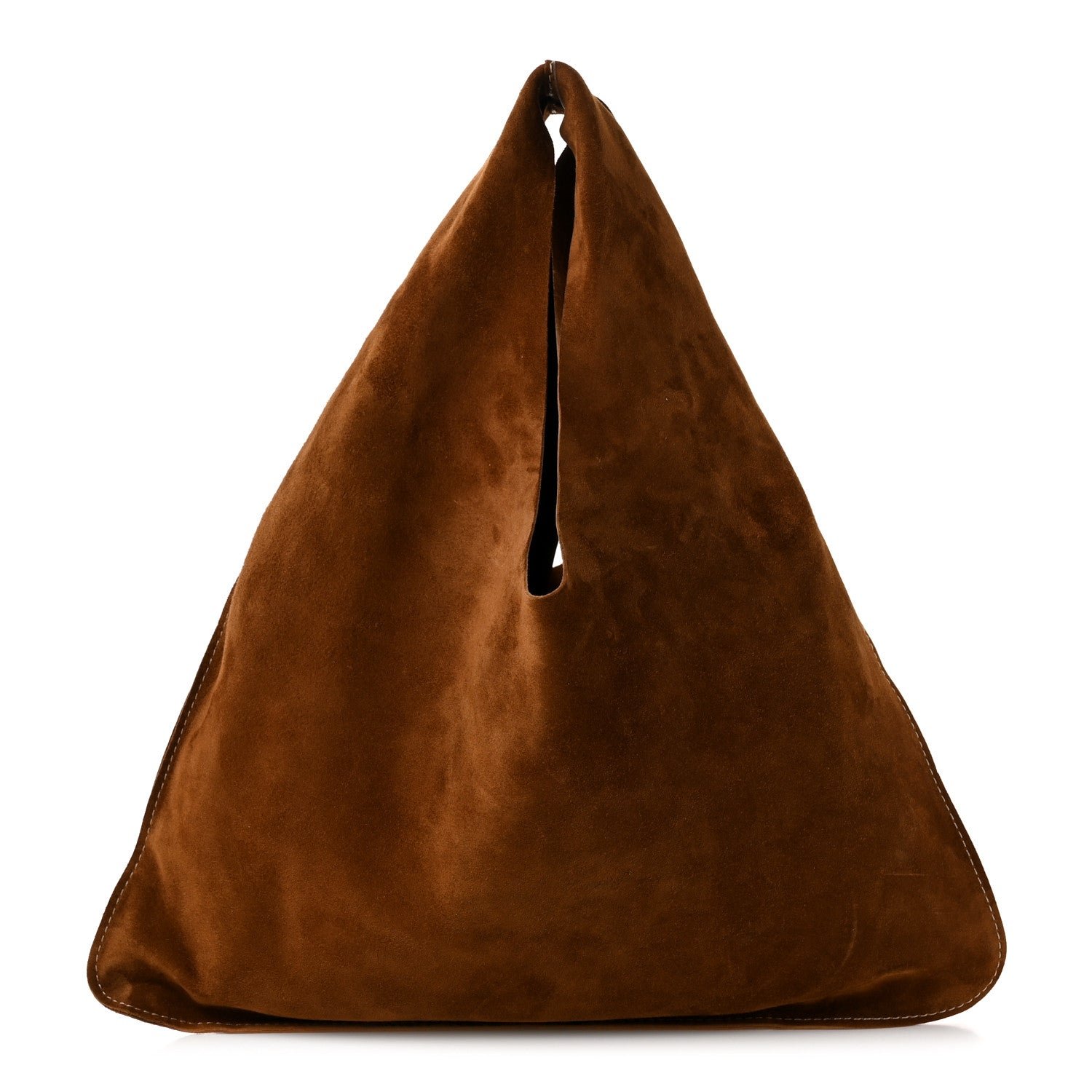 The Row Suede Small Bindle Bag Bistre Ecru