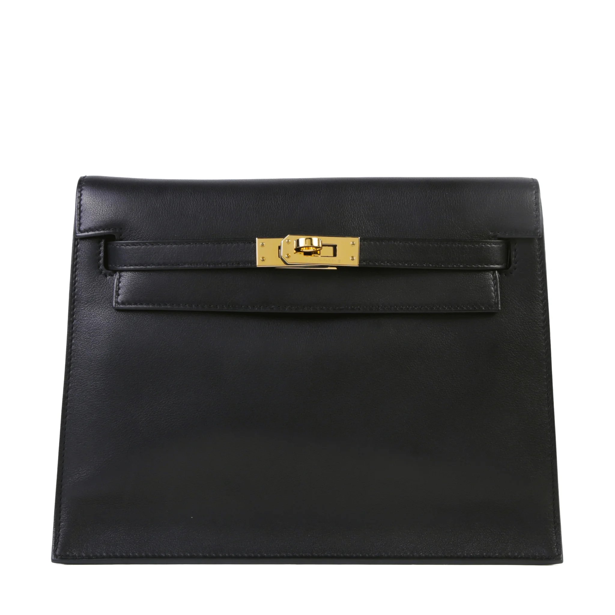 Very Good ( Rank A) HERMÈS Kelly Danse Noir (89) Volupto calfskin Gold hardware K (2025)