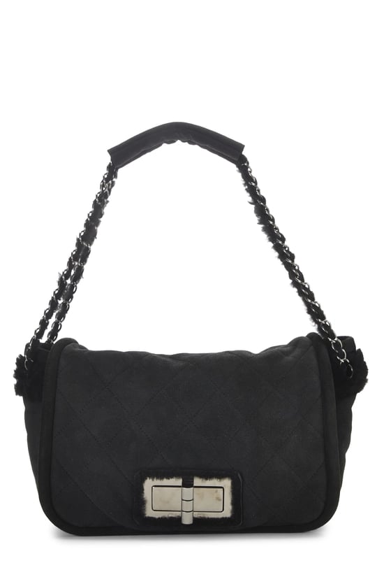Black Mouton Mademoiselle Lock Shoulder Bag