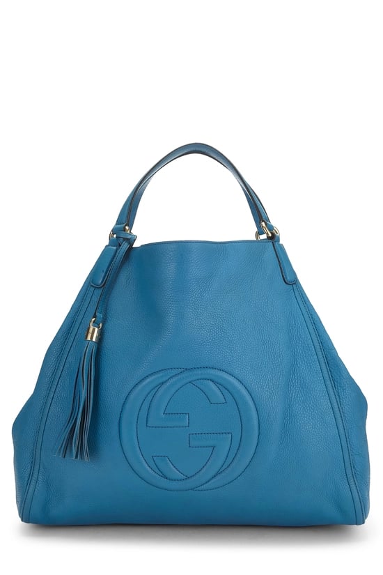 Blue Leather Soho Convertible Shoulder Bag