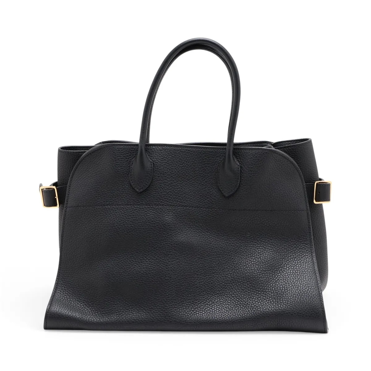 The Row Soft Margaux 15 Leather Hand bag Black