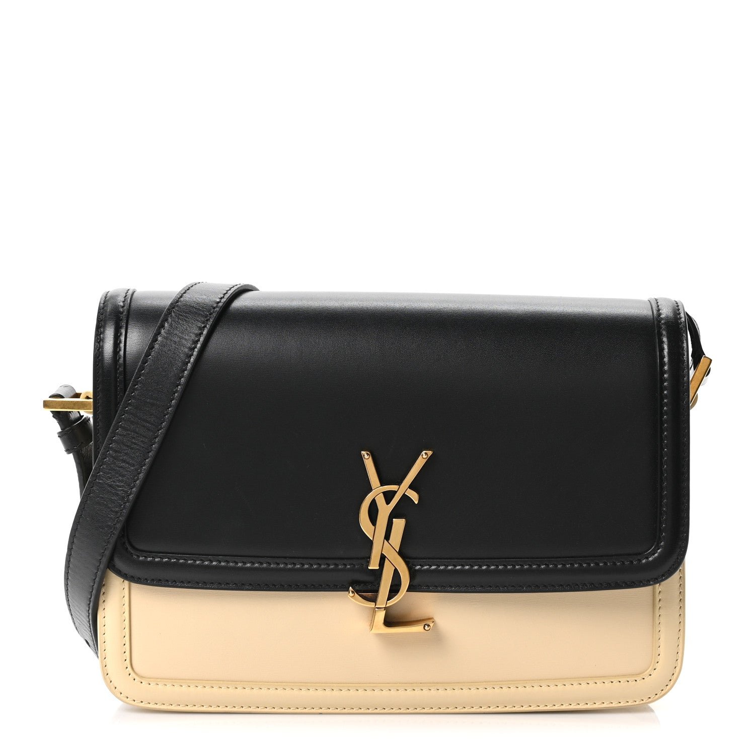 Saint Laurent Saint Laurent Soft UltraCalfskin Monogram Medium Solferino Satchel Black Burro