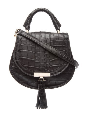 Embossed Leather Top Handle Bag
